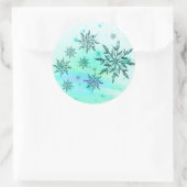 Autocollant turquoise vert Snowflake bleu (Sac)