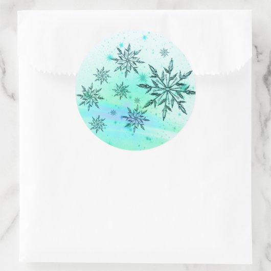 Autocollant turquoise vert Snowflake bleu (Sac)