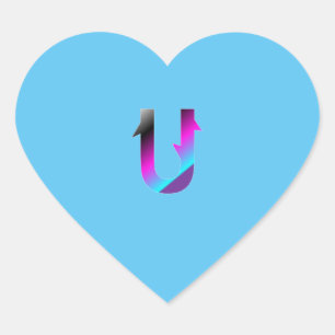Autocollant U lettre alphabet.