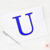 Autocollant U Lettre bleue (Enveloppe)