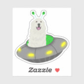 Autocollant UFO Great Pyrenees (Feuille)