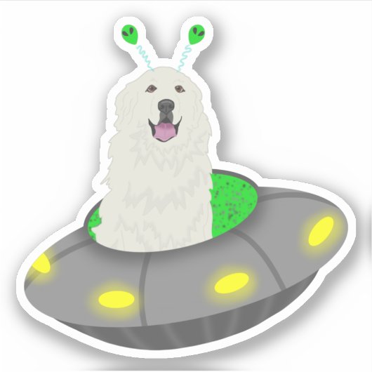 Autocollant UFO Great Pyrenees (Devant)