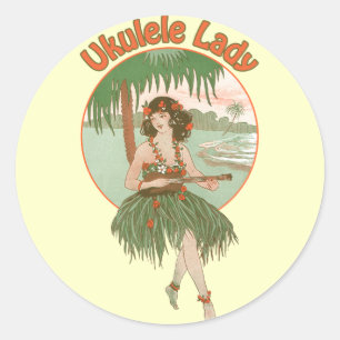 Autocollant Ukulele Lady #1