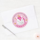 Autocollant Unicorn Heureuse Sainte-Valentin perso (Enveloppe)