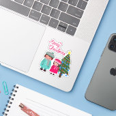 autocollant unique à l'heure de Noël (Ordinateur portable avec iPhone)