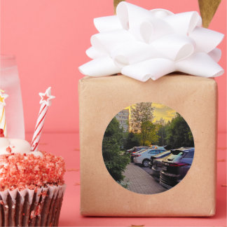 Autocollant urbain de soirée dorée – Personnalisab