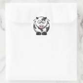Autocollant Vache de Dessin Animé (Rond) (Sac)