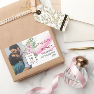 Autocollant Vague Rose et Mariage Floral