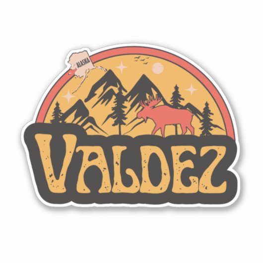 Autocollant Valdez, Alaska (Devant)