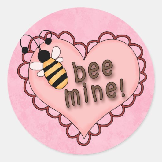 Autocollant Valentine Bee (Devant)