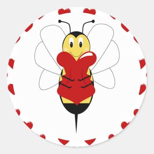 Autocollant Valentine Bumble Bee (Devant)