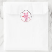 Autocollant Valentine de porc aquarelle (Sac)
