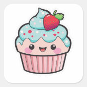 Autocollant Valentine Kawaii Cupcake (Devant)