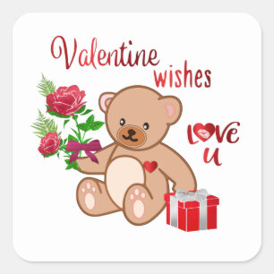 Autocollant Valentine Teddy