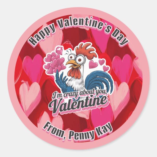 Autocollant Valentines de poulet (Devant)