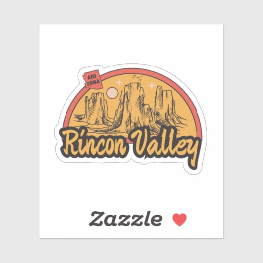 Autocollant Vallée de Rincon, Arizona (Feuille)