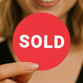 Autocollant vendu | Étiquette de produit rouge