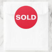 Autocollant Vendu Rouge Personnalisé (Sac)