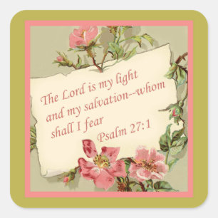 Autocollant verset biblique fleurs vintage rose