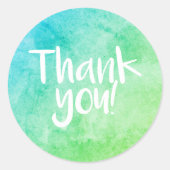 Autocollant vert clair aquarelle Merci (Devant)