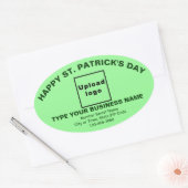 Autocollant vert clair Saint Patrick Business Oval (Enveloppe)