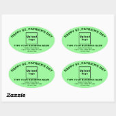 Autocollant vert clair Saint Patrick Business Oval (Feuille)