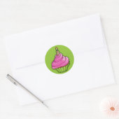 Autocollant vert cupcake rose et vert (Enveloppe)