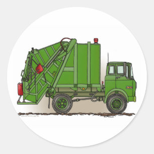 Autocollant vert de camion à ordures