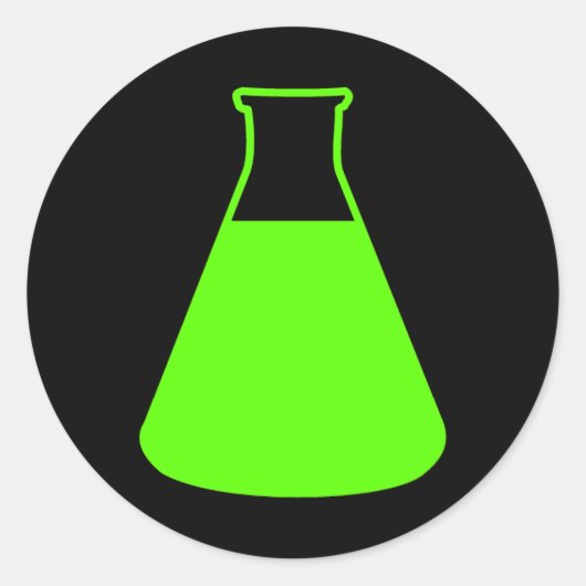 Autocollant vert de flacon erlenmeyer (Devant)