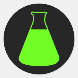 Autocollant vert de flacon erlenmeyer
