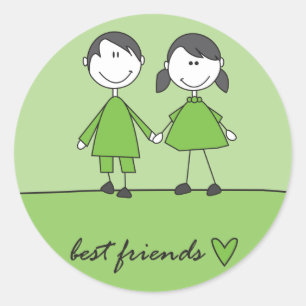 autocollant vert des meilleurs amis