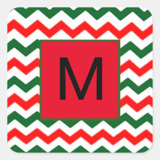 autocollant vert et rouge personnalisé avec initia