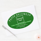 Autocollant vert ovale Halloween d'affaires (Enveloppe)