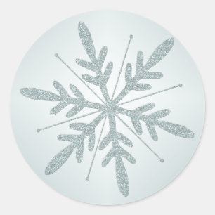 Autocollant vert scintillant de flocon de neige