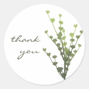 Autocollant vert simple - Merci