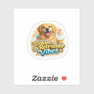 Autocollant Vibes Golden Retriever