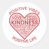 Autocollant Vibrations Positives Vie Positive (Devant)