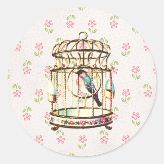 Autocollant Vintage Birdcage (Devant)