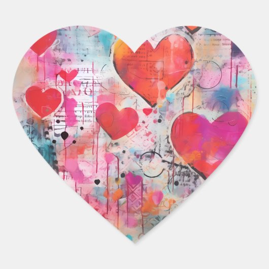 AUTOCOLLANT VINTAGE COEURS D'AMOUR (Devant)