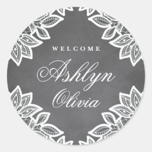 Autocollant vintage de bébé de tableau de dentel