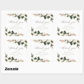 Autocollant vintage de Carré de Merci végétal (Feuille)