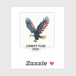 Autocollant vintage de l'aigle patriotique du 4 ju