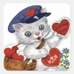 Autocollant vintage de Saint-Valentin d'art