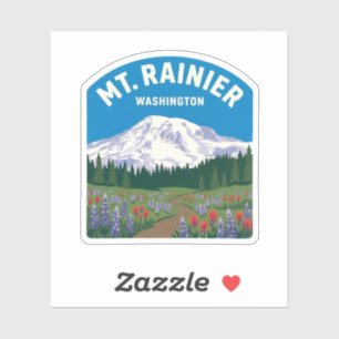 Autocollant vintage de voyage Mt Rainier