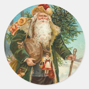 Autocollant vintage du père noël