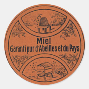 Autocollant vintage Étiquette au miel
