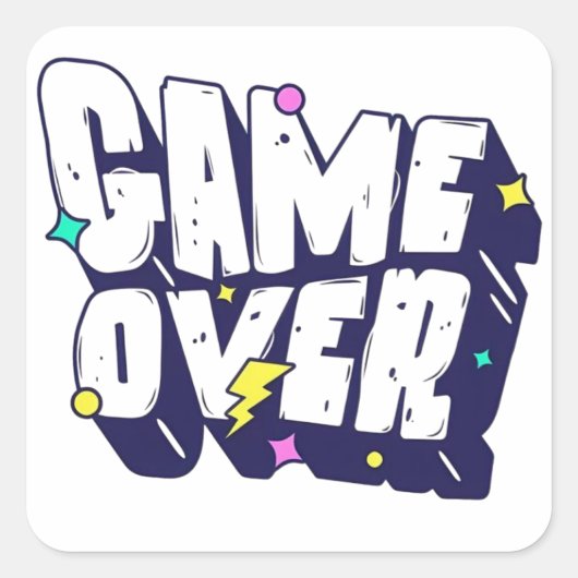 Autocollant Vintage Gamer – Game Over (Devant)