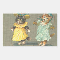 Autocollant vintage jouet chatons