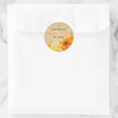 Autocollant vintage Mariage romantique à fleurs or (Sac)