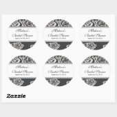 Autocollant vintage Rose noir blanc Fête des marié (Feuille)